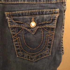 True Religion Straight Leg Jeans with Gold Crystal